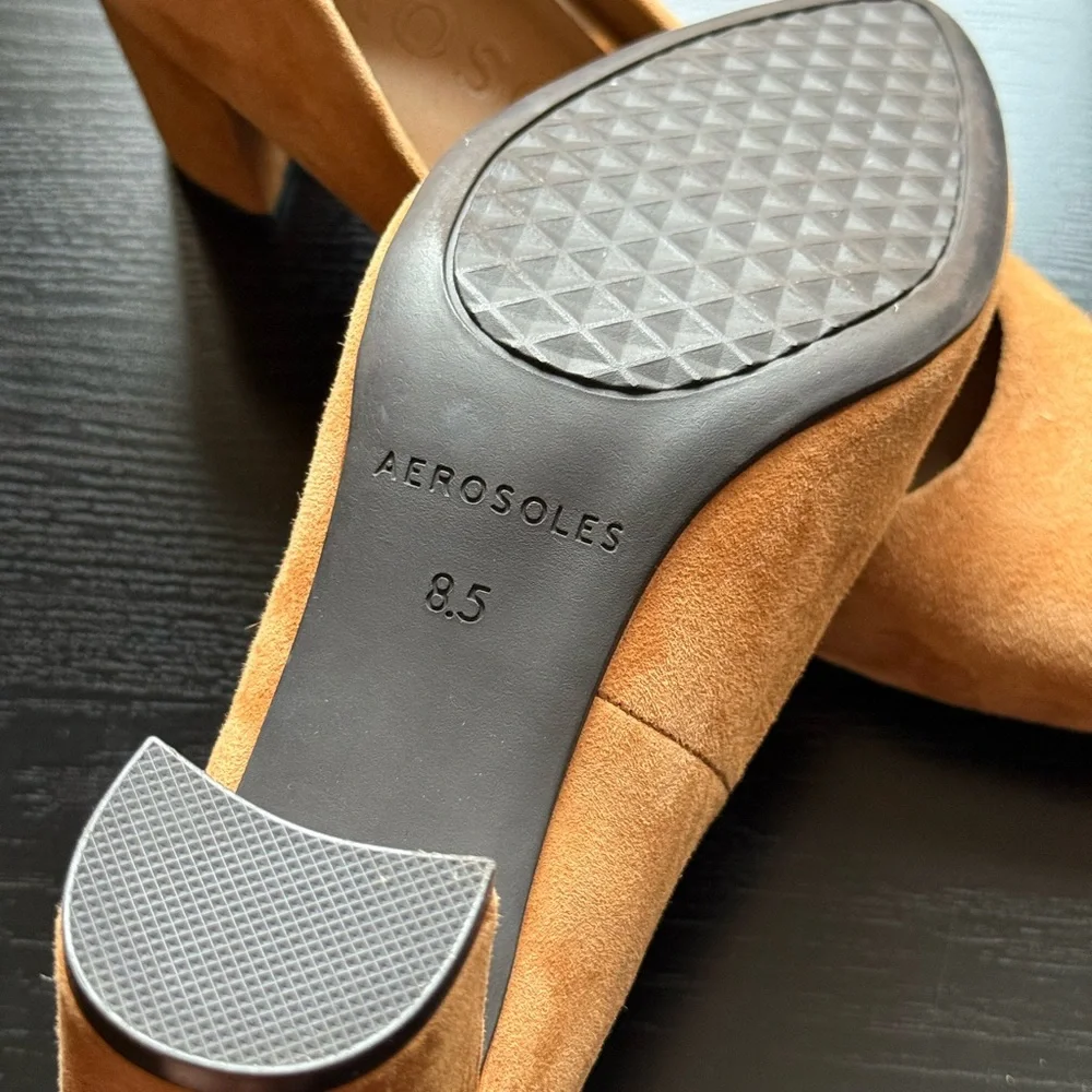 Aerosoles Tan Suede Block Heel Pumps Comfort Work Shoes 8.5 NWOT - Picture 6 of 6